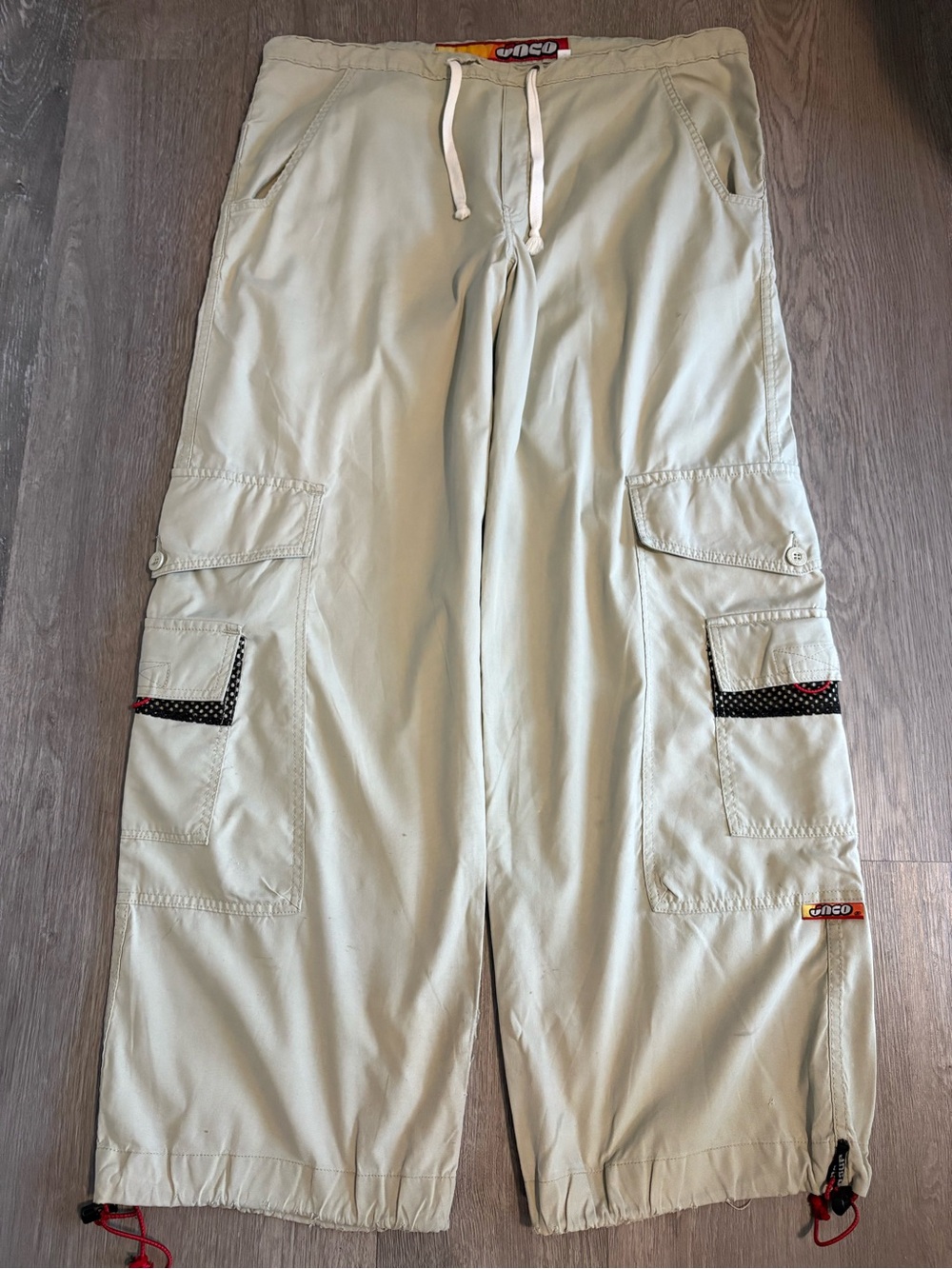 JNCO Cargo Pants Relaxed Straight Drawstring Pockets Logo 34x32, 90’s, Y2K, VTG